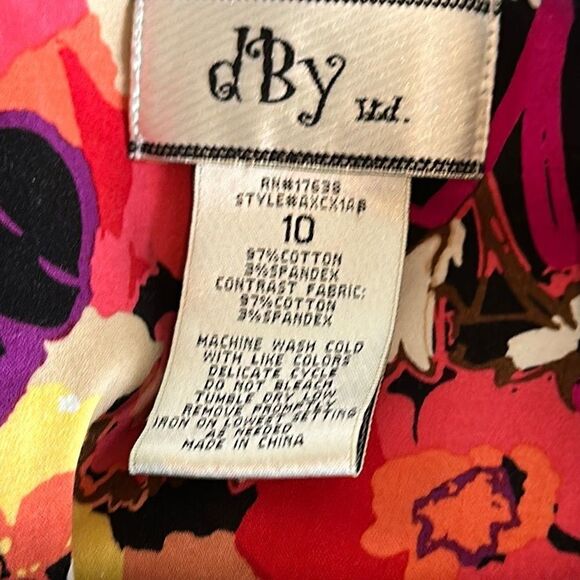 Dby Ltd. Women’s Multicolor Pink Black Floral Sleeveless Summer Dress size 10 - Picture 5 of 5